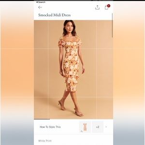 Abercrombie smocked midi dress! Worn once / like new!